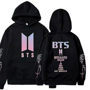 BTS Love Yourself Black Hoodie Sporty Sweatshirt, Women’s XS